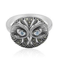 Anillo en plata con Topacio azul cielo