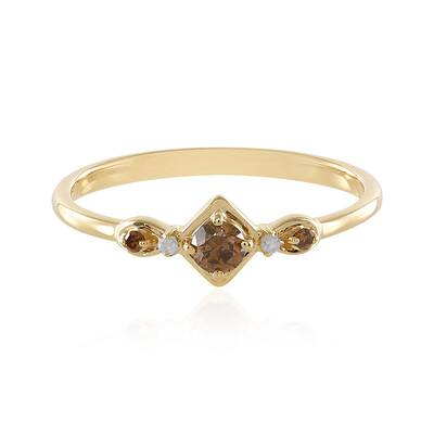 Anillo en oro con Diamante chocolate I2