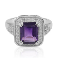 Anillo en plata con Amatista de Zambia