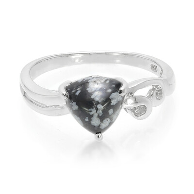Anillo en plata con Obsidiana Copo de Nieve