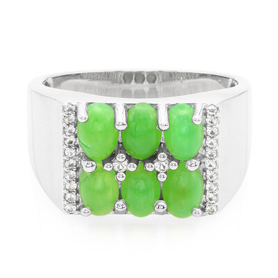 Anillo de hombre en plata con Crisoprasa imperial