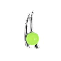 Colgante en plata con Ámbar colombiano verde