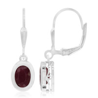 Pendientes en plata con Granate de Mozambique