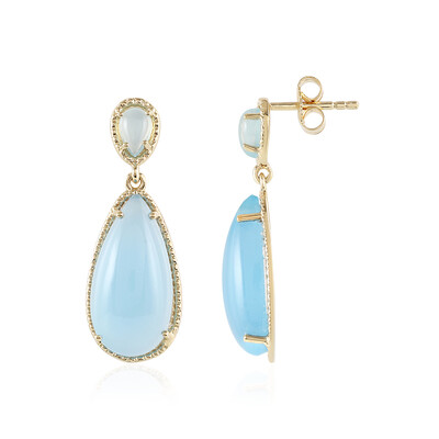 Pendientes en plata con Calcedonia azul