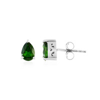 Pendientes en plata con Diópsido de Rusia