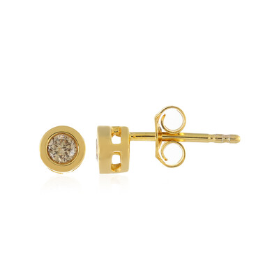 Pendientes en plata con Diamante chocolate I2