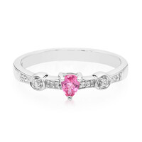 Anillo en plata con Zafiro Padparadscha