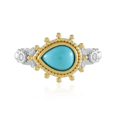 Anillo en plata con Turquesa bella durmiente (Dallas Prince Designs)