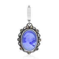 Colgante en plata con Ágata de lazo azul