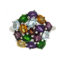 Anillo en plata con Rodolita