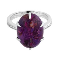 Anillo en plata con Turquesa púrpura del Mohave Kingman