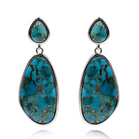 Pendientes en plata con Turquesa azul cuprífera (Faszination Türkis)