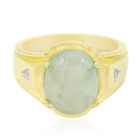 Anillo en plata con Jadeita verde