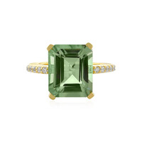 Anillo en plata con Amatista verde