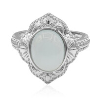 Anillo en plata con Calcedonia agua