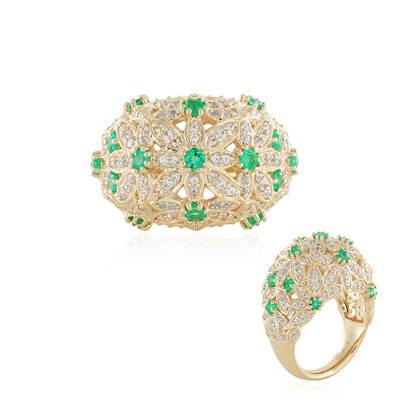 Anillo en oro con Esmeralda de Colombia (de Melo)