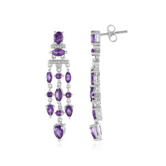 Pendientes en plata con Amatista de Zambia