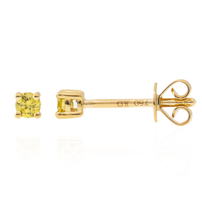 Pendientes en oro con Diamante amarillo SI2