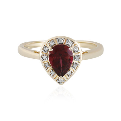 Anillo en oro con Granate Magenta