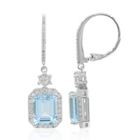 Pendientes en plata con Topacio azul cielo
