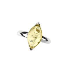 Anillo en plata con Ámbar báltico