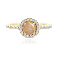 Anillo en oro con Piedra del sol ojo de gato