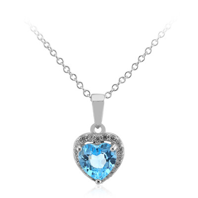 Collar en plata con Topacio azul suizo