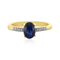 Anillo en plata con Zafiro estrella azul