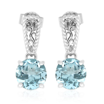 Pendientes en plata con Topacio azul cielo