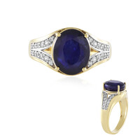 Anillo en plata con Zafiro azul de Madagascar