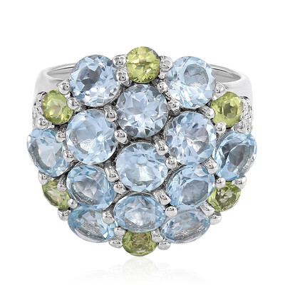 Anillo en plata con Topacio azul cielo