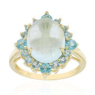Anillo en oro con Aguamarina