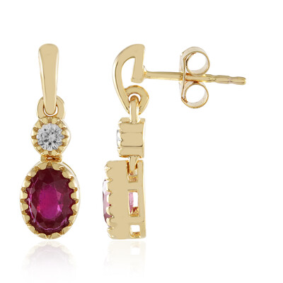 Pendientes en plata con Rubí de Bemainty