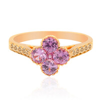 Anillo en oro con Zafiro rosado