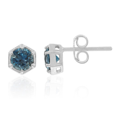 Pendientes en plata con Topacio azul de Londres