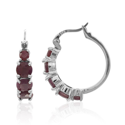 Pendientes en plata con Rubí