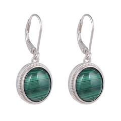 Pendientes en plata con Malaquita