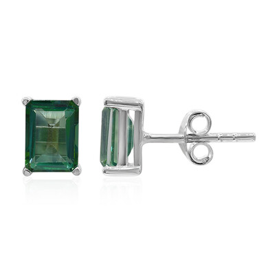 Pendientes en plata con Topacio verde mariposa