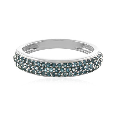 Anillo en plata con Topacio azul de Londres
