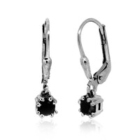 Pendientes en plata con Diamante negro