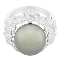 Anillo en oro con Perla cultivada de Tahití (TPC)