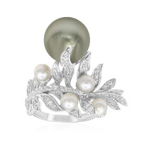 Anillo en plata con Perla cultivada de Tahití (TPC)