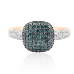 Anillo en oro con Diamante azul I1