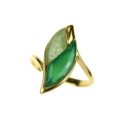 Anillo en plata con Ágata verde