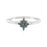 Anillo en plata con Diamante azul SI1