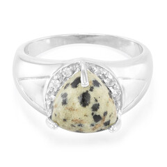 Anillo de hombre en plata con Jaspe Dálmata