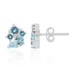 Pendientes en plata con Topacio azul cielo