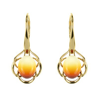 Pendientes en plata con Ámbar báltico