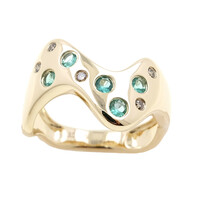 Anillo en oro con Esmeralda de Zambia AAA (de Melo)