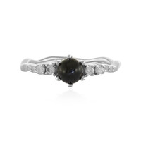 Anillo en plata con Diópsido estrella de la India